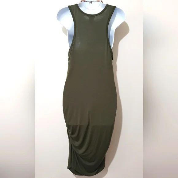 Venus Ladies Summer Dress Size XL Olive Green Light Weight Sleeveless - Picture 3 of 6